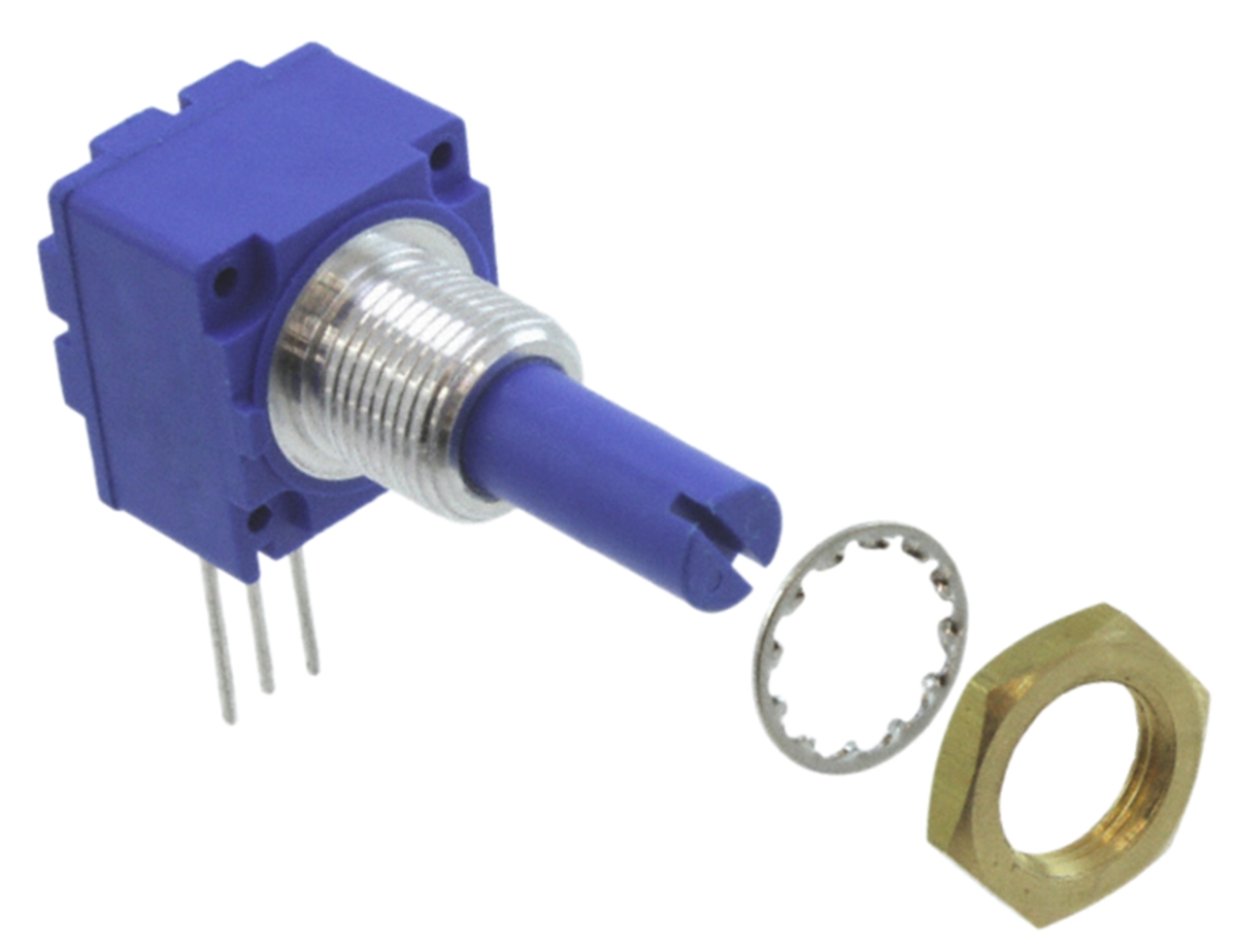Bourns 91 5kΩ Rotary Potentiometer 1-Gang Panel Mount, 91R1A-R22-B13L