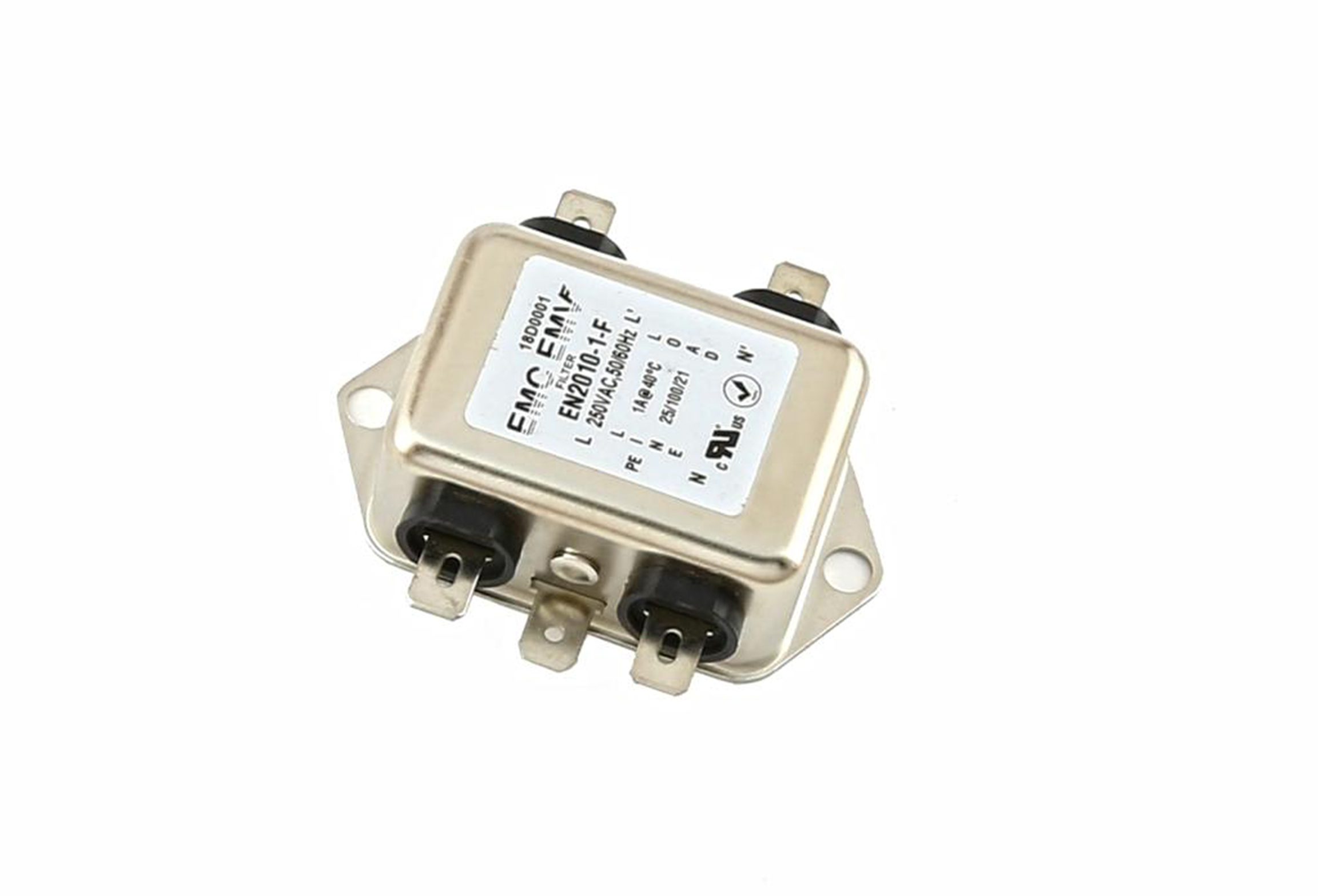 United Automation, 10 13A 250 V 50-60Hz, Chassis Mount EMI Filter, Fast-On, Single Phase