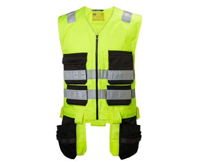 Helly Hansen Black/Green/White/Yellow High Visibility Hi Vis Vest, L