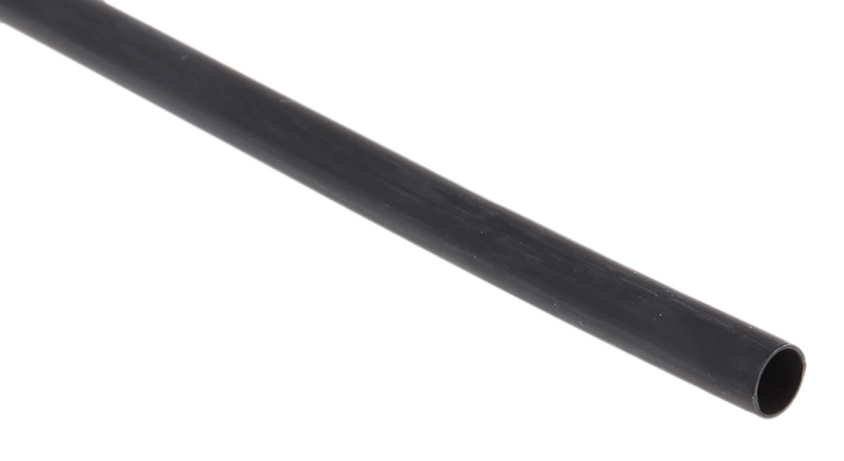 RS PRO Halogen Free Heat Shrink Tubing, Black 4.8mm Sleeve Dia. x 1.2m Length 2:1 Ratio