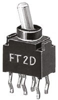 KNITTER-SWITCH Toggle Switch, PCB Mount, On-On, DPDT, Through Hole Terminal