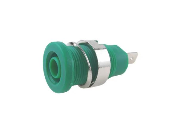 RS PRO Green Female Banana Socket, 4 mm Connector, Tab Termination, 24A, 1000V, Nickel, Tin Plating