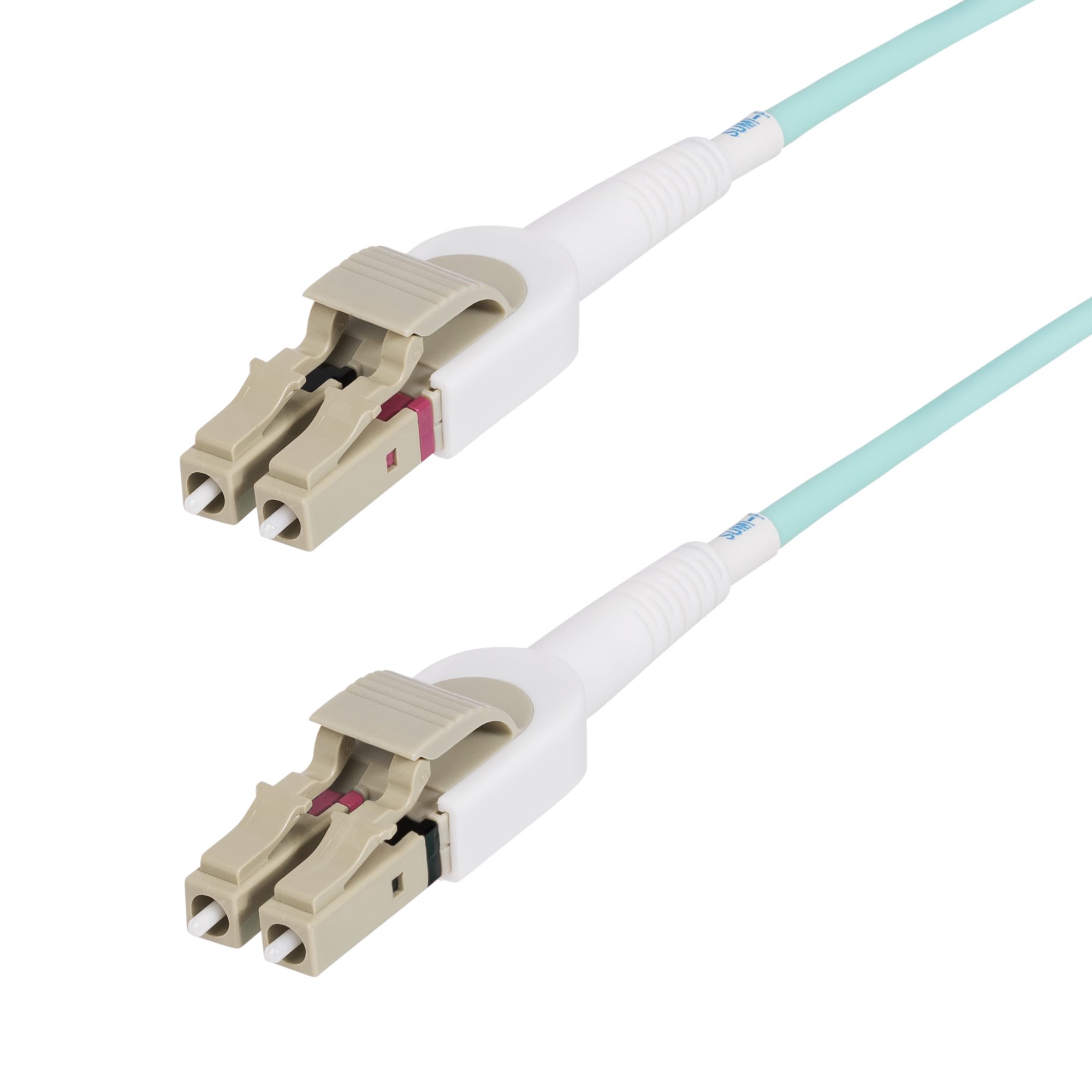 StarTech.com LC to LC Duplex Multi Mode OM4 Fibre Optic Cable, Light Blue, 5m