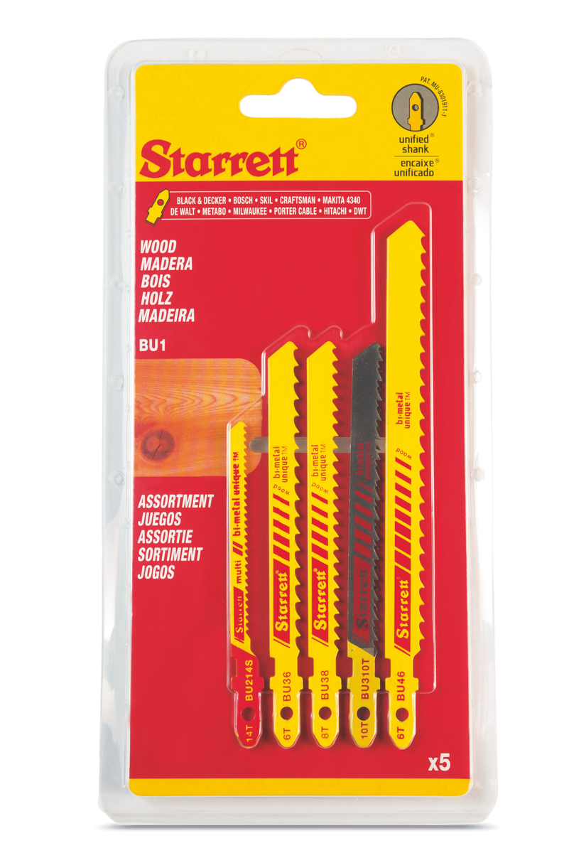 Starrett Jigsaw Blade, Pack of 5
