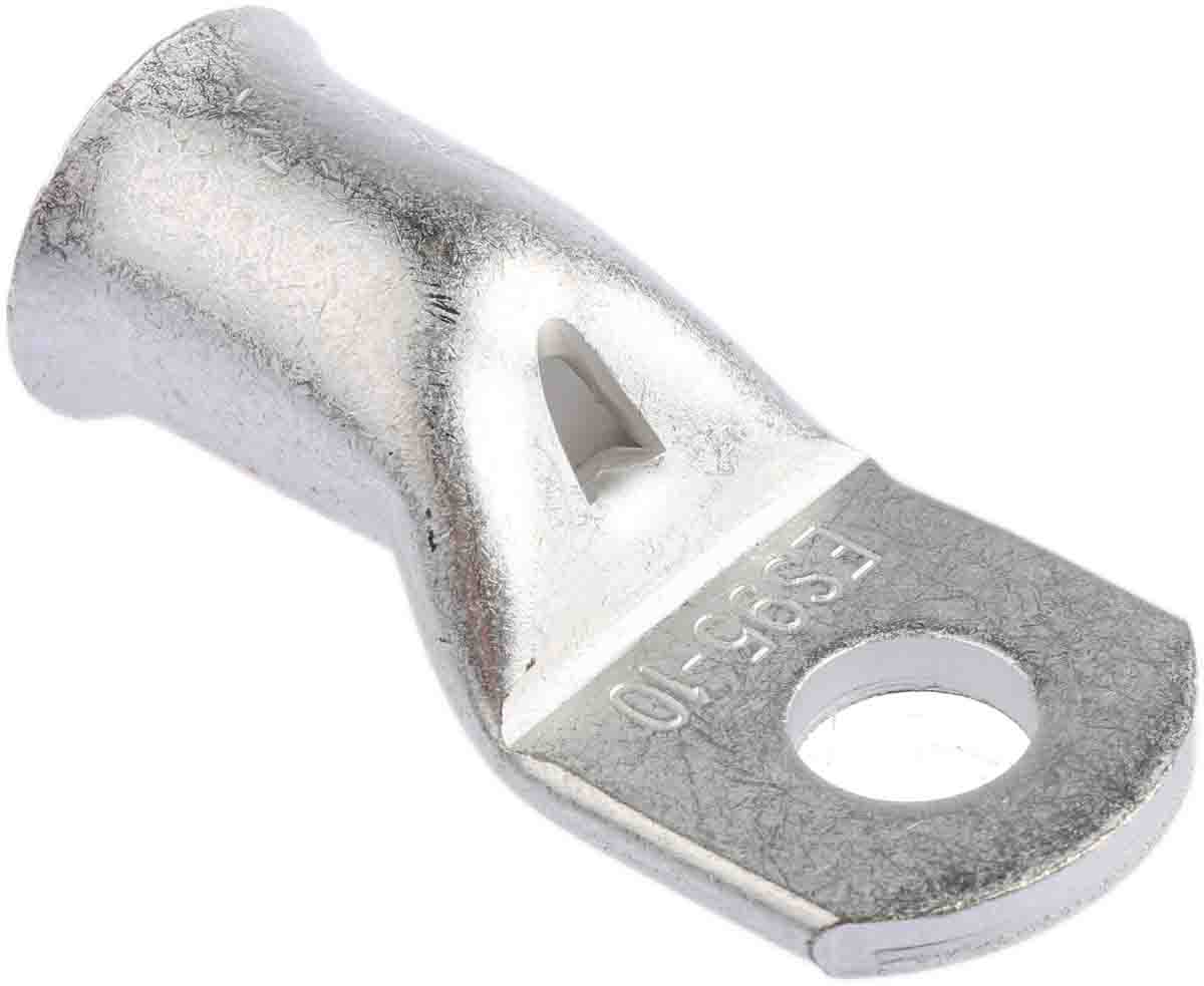 RS PRO Uninsulated Ring Terminal, 10mm Stud Size, 95mm² to 95mm² Wire Size, Natural