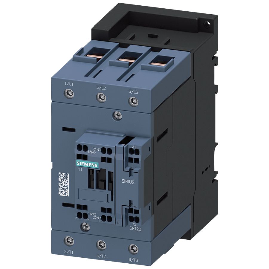 Siemens SIRIUS 3RT2 Contactor, 20 → 33 V Coil, 3-Pole, 80 A, 37 kW, 1 NO + 1 NC, 1 kV