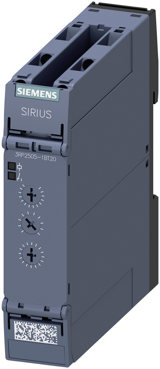 Siemens 3RP25 Series DIN Rail Mount Timer Relay, 400 → 440V ac, 2-Contact, 0.05 s → 100h, DPDT