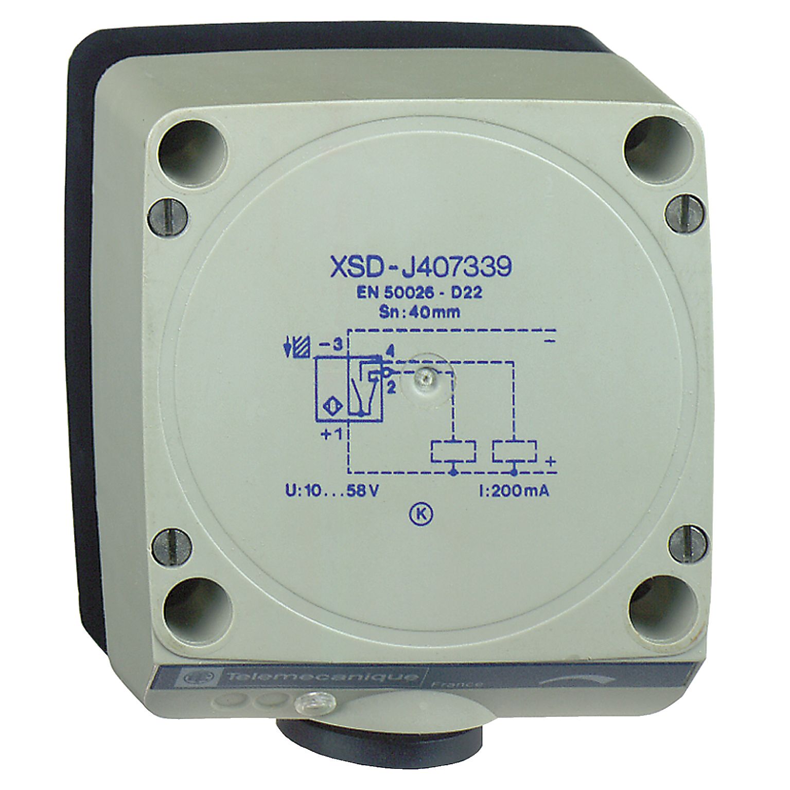 Telemecanique Sensors Inductive Block Proximity Sensor, 40 mm Detection 4-20 mA, 24 V dc