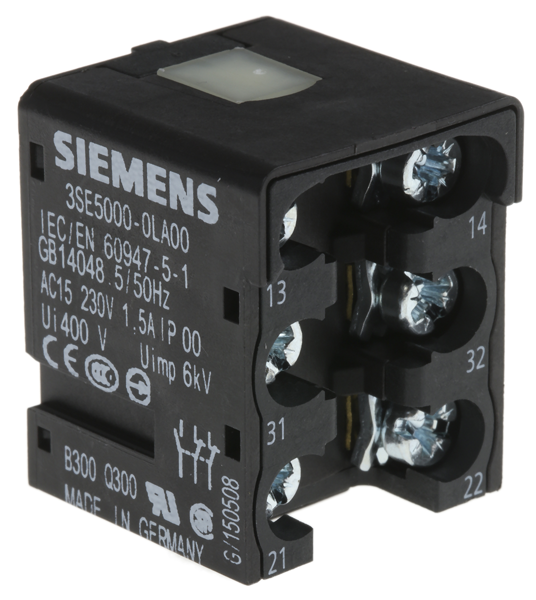 Siemens Contact Block, 3SE5, 1NO, 2NC