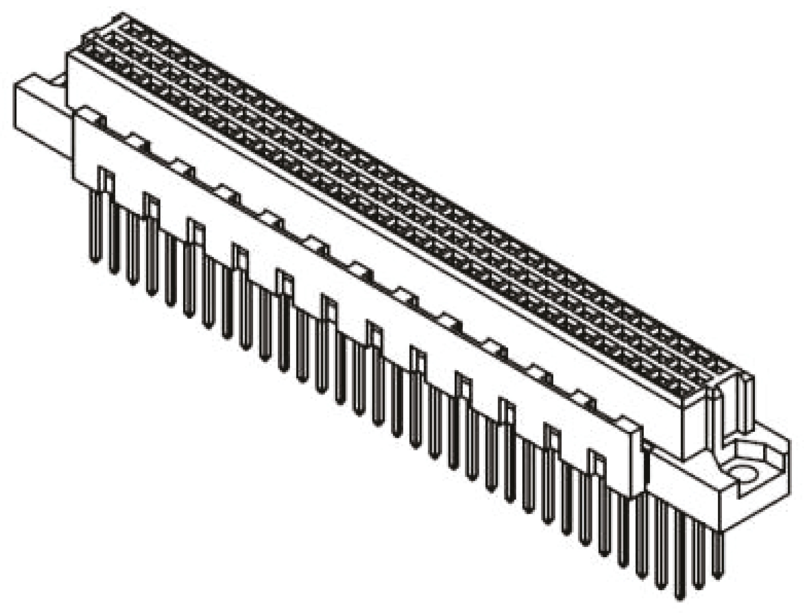 HARTING 09 03 96 Way 2.54mm Pitch, Type C Class C2, 3 Row, Straight DIN 41612 Connector, Socket