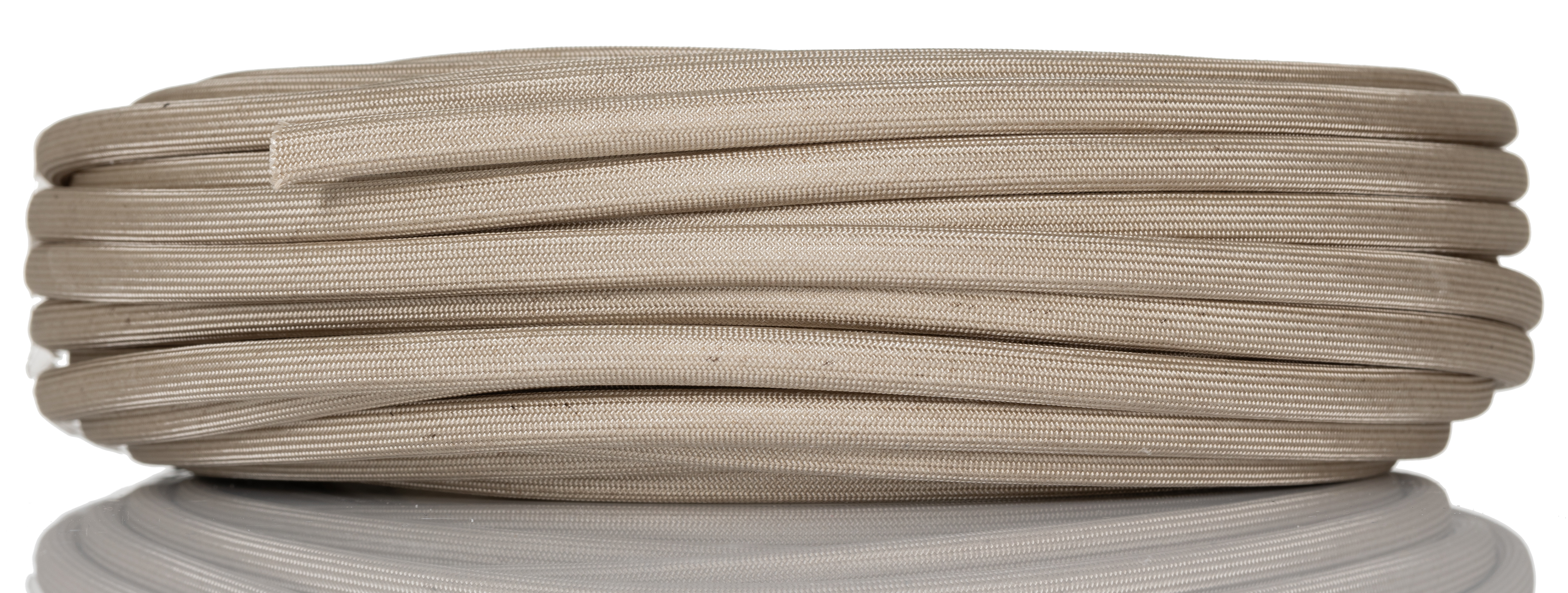 HellermannTyton Braided Fibreglass Natural Cable Sleeve, 6mm Diameter, 25m Length