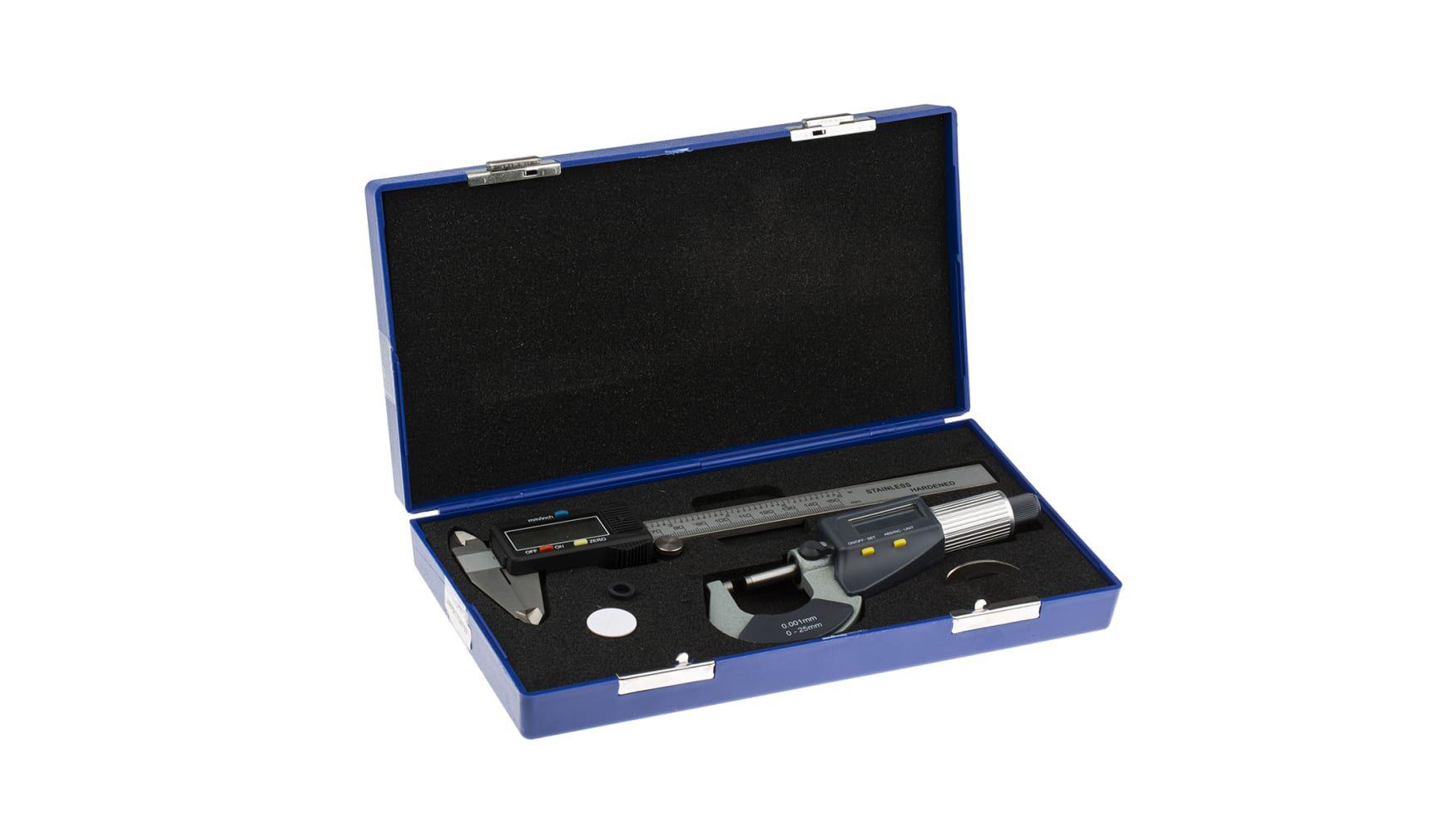 RS PRO Metric & Imperial Caliper and Micrometer Measuring Set With UKAS Calibration
