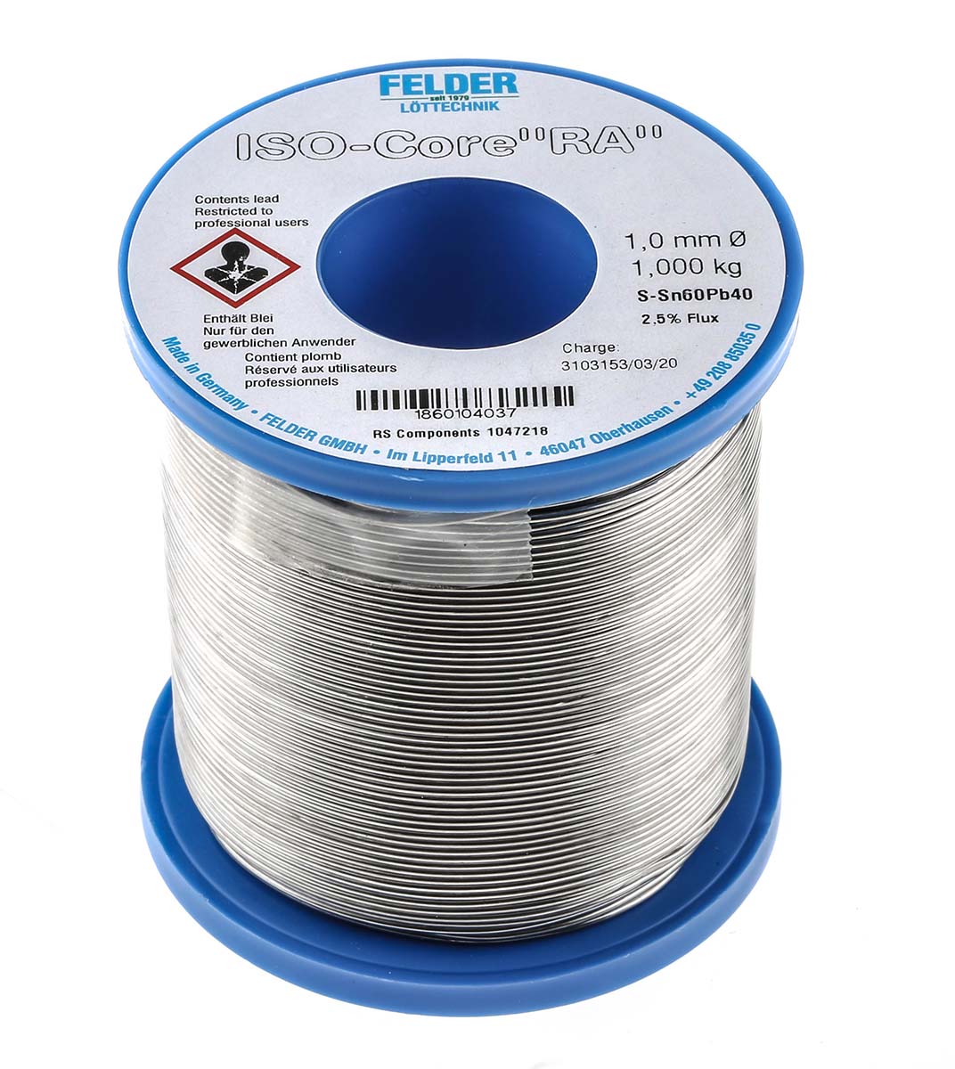 Felder Lottechnik Wire, 1mm Lead solder, 183°C Melting Point