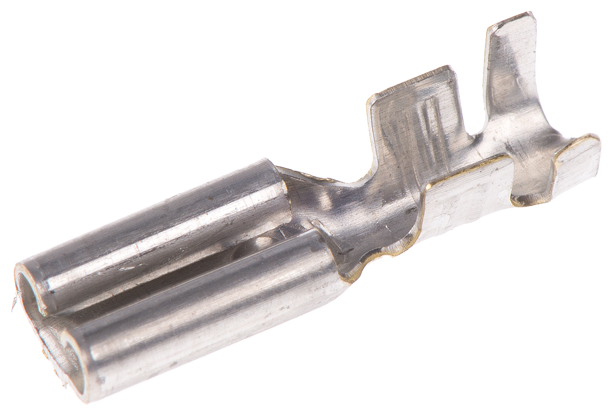TE Connectivity FASTON .110 Uninsulated Female Spade Connector, Receptacle, 2.79 x 0.5mm Tab Size, 0.5mm² to 1.5mm²