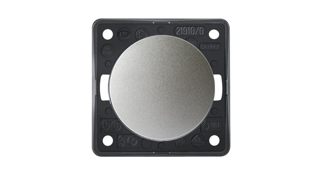 Berker Chrome Push Button Light Switch, 1 Gang, INTEGRO