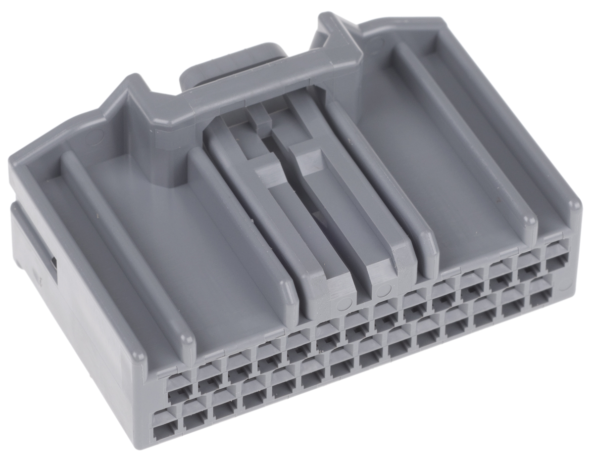 JAE, MX34 Automotive Connector Socket Grey Cable Mount 28 Way MX34028SF1