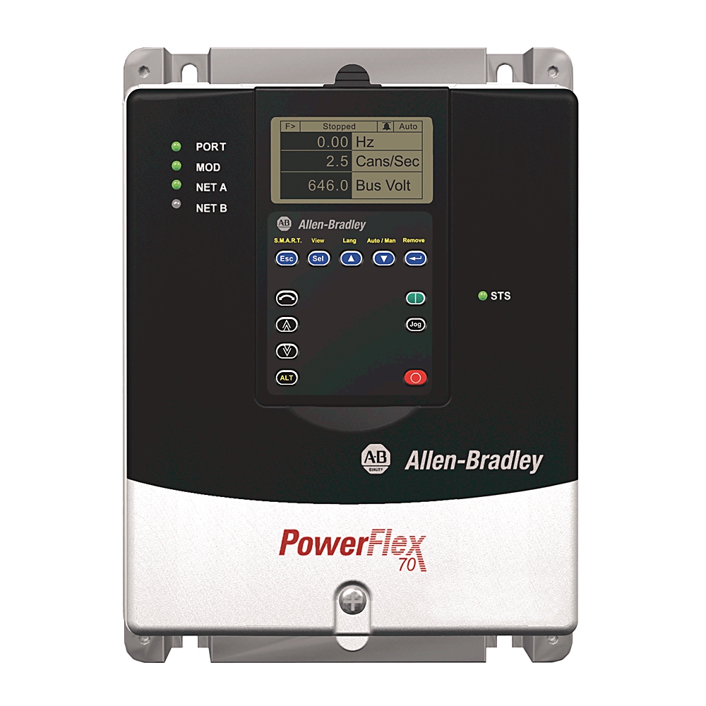 Allen Bradley Inverter Drive, 4 kW, 3 Phase, 400 V ac, 8.7 A, PowerFlex 70 Series