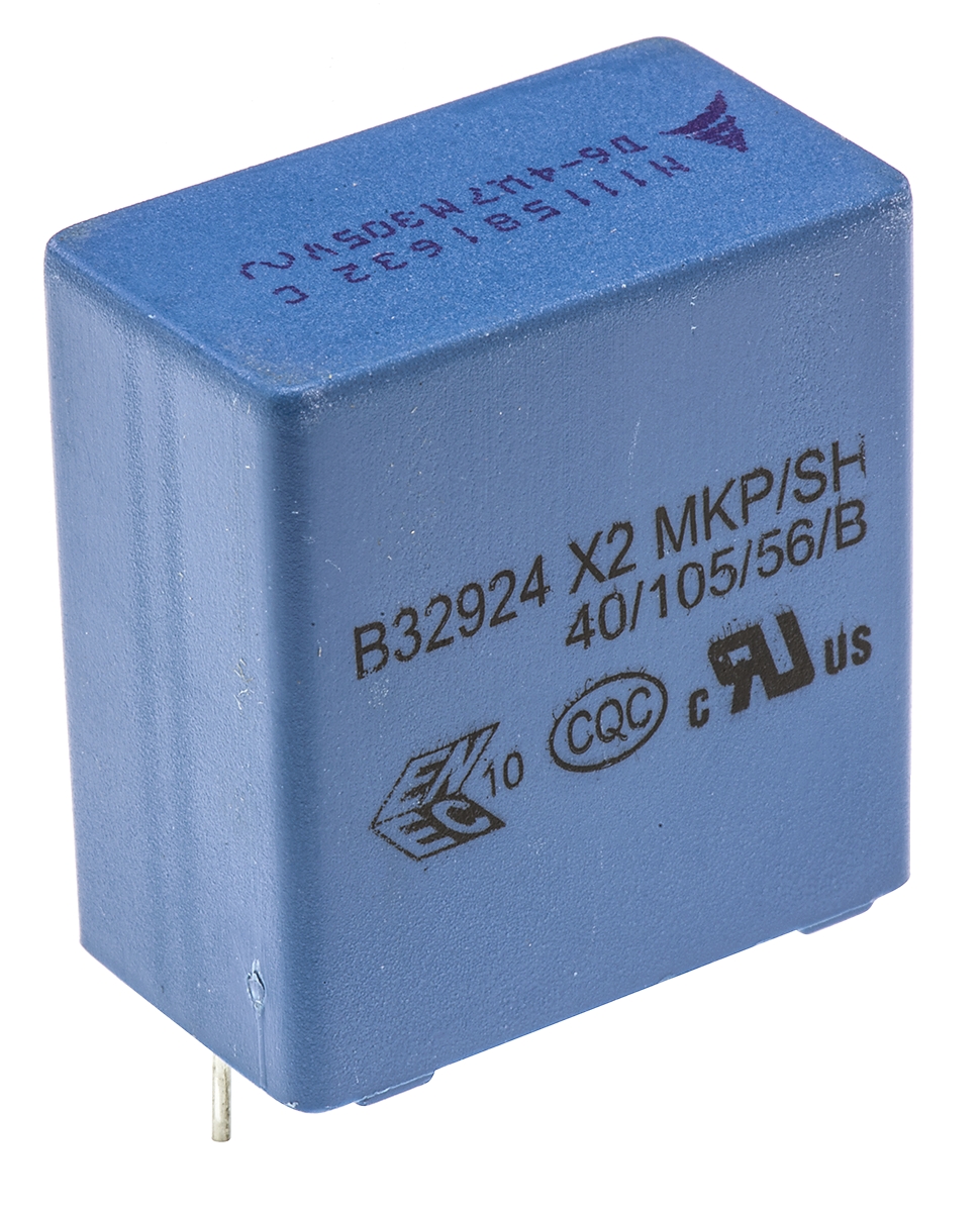 EPCOS B32924C Polypropylene Film Capacitor, 305V ac, ±20%, 4.7μF, Through Hole