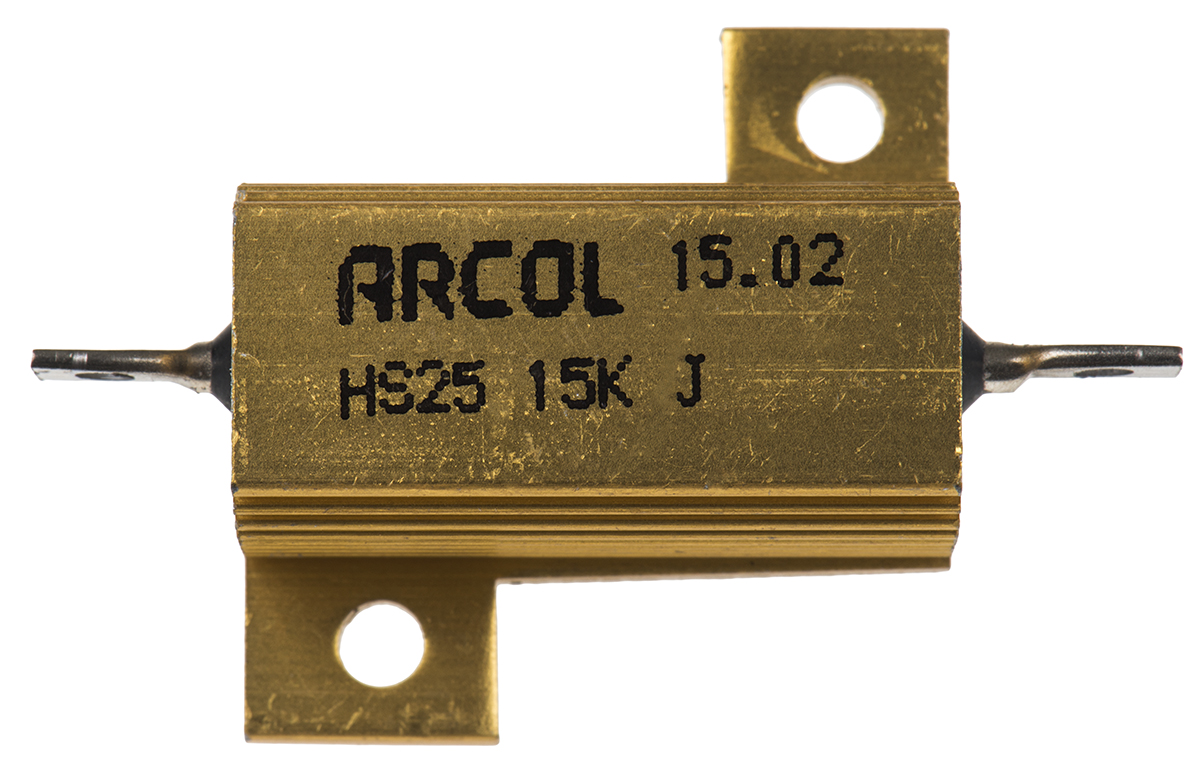 Arcol, 15kΩ 25W Wire Wound Chassis Mount Resistor HS25 15K J ±5%