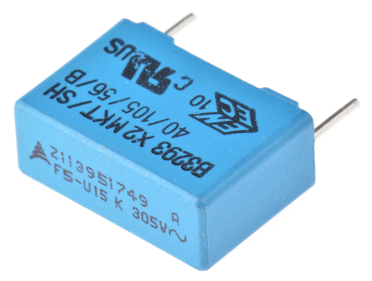 EPCOS B3293 Metallised Polyester Film Capacitor, 305V ac, ±10%, 150nF, Through Hole