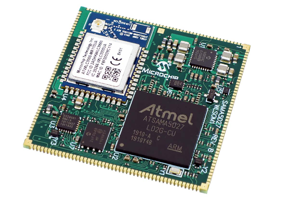 Microchip ATSAMA5D27-WLSOM1, Microprocessor SAMA5D27 32bit ARM 500MHz 188-Pin SiP