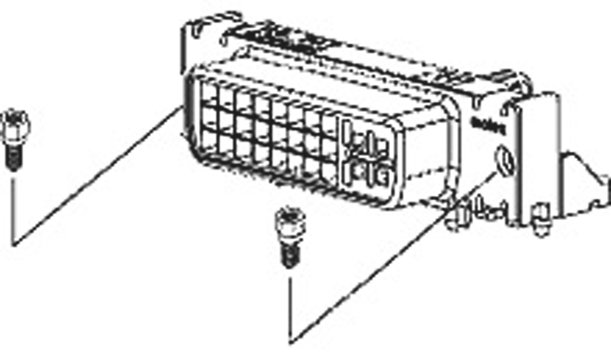Female Right Angle DVI Connector 29 Way 3A 40 V ac
