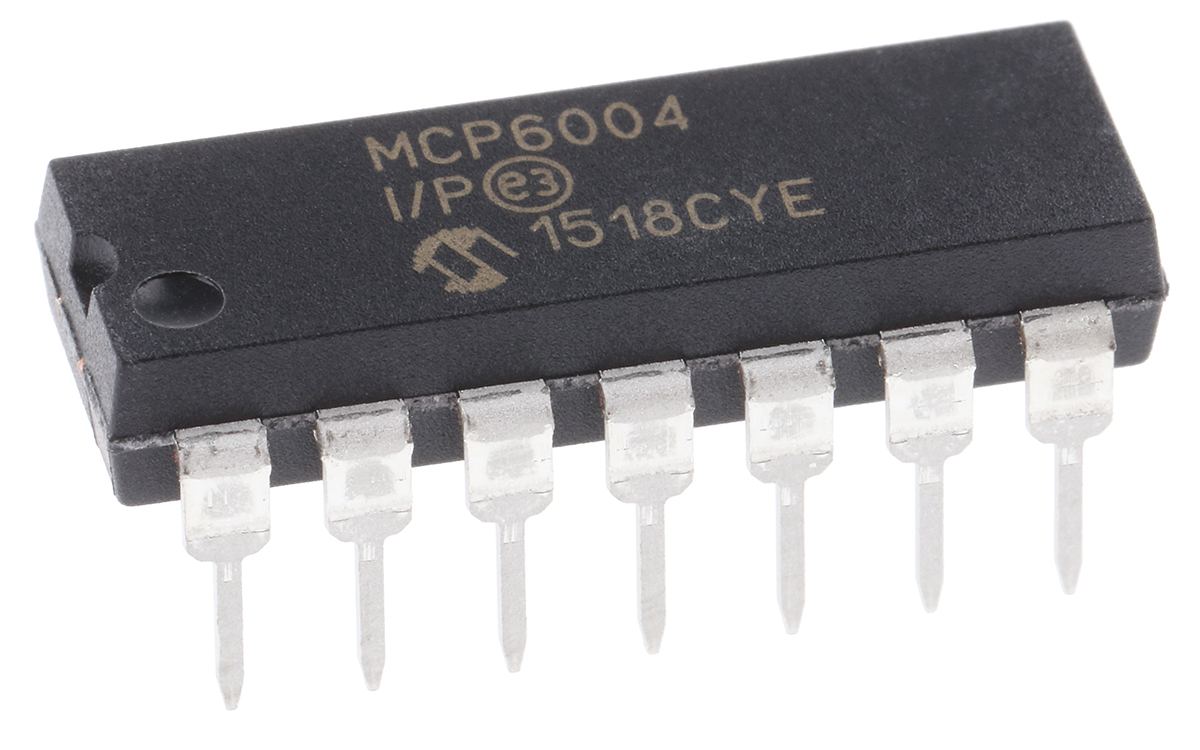 Microchip, Operational Amplifier, 1 MHz, 14-Pin 6 V PDIP