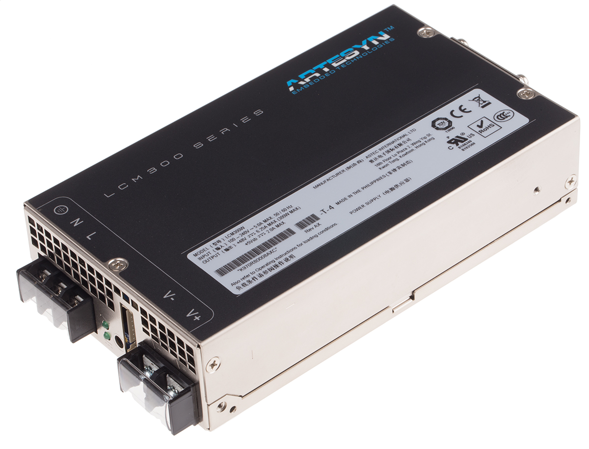Artesyn Switching Power Supply, LCM300W -T-4, 48V dc, 6.3A, 310W, 1 Output, 127 → 374 V dc, 90 → 264 V ac