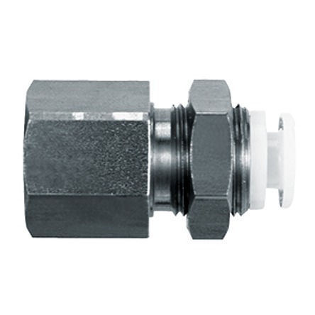 SMC KGE Series Bulkhead Threaded-to-Tube Adaptor, Rc 1/8 to Push In 6 mm, Threaded-to-Tube Connection Style