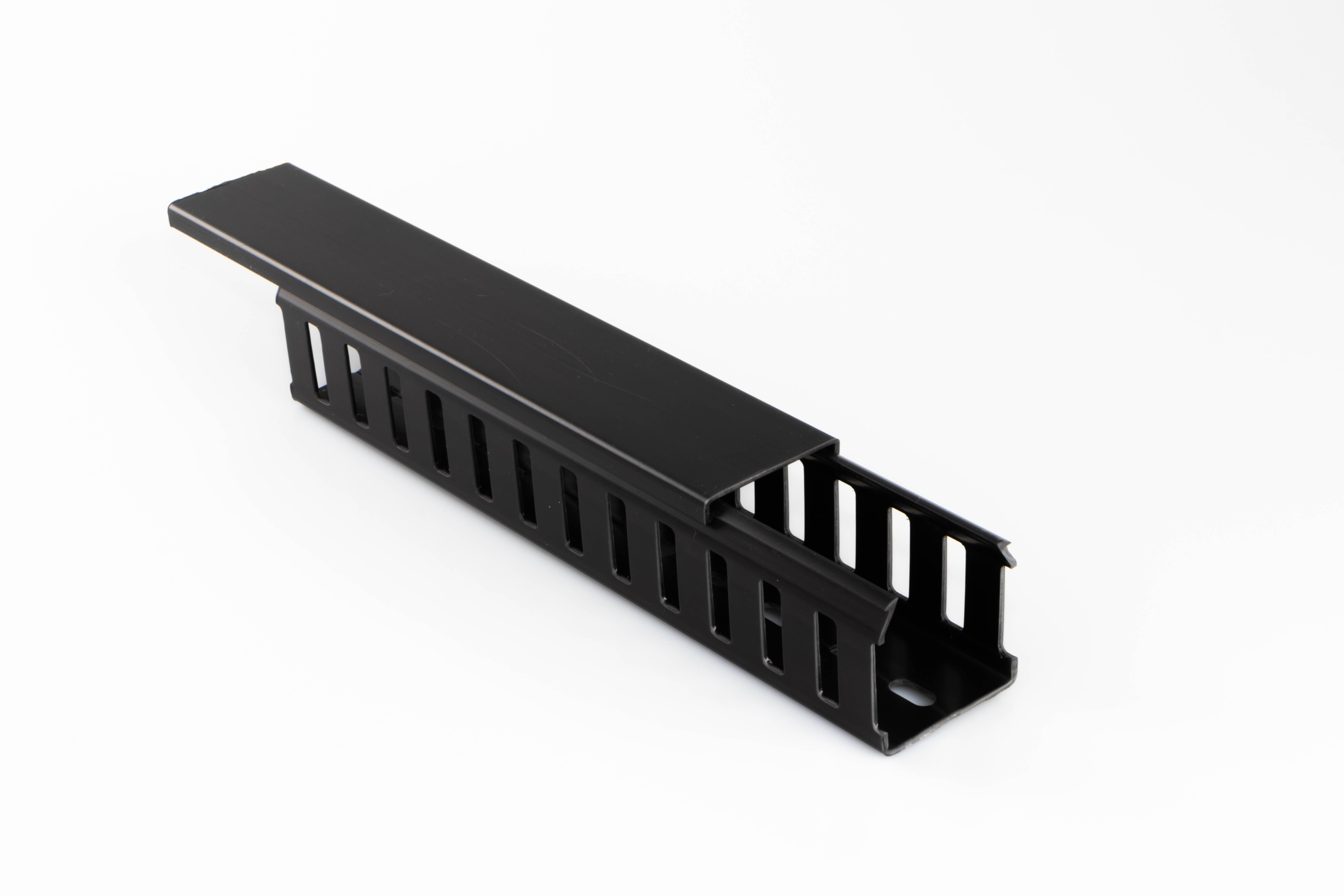 Betaduct 907 Black Slotted Panel Trunking - Closed Slot, W50 mm x D75mm, L2m, PVC