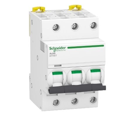Schneider Electric Acti 9 Acti9 iDT40T MCB, 3+N, 16A Curve D, 400V AC
