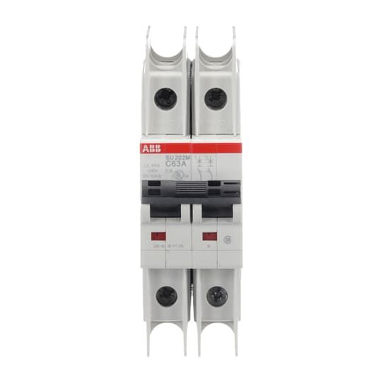 ABB SU200 M MCB, 2P, 63A Curve C, 440V AC, 96V DC, 15 kA Breaking Capacity