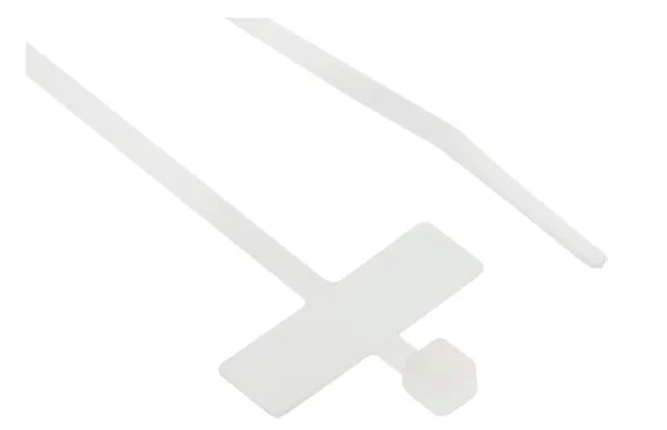 RS PRO Cable Tie, 100mm x 2.5 mm, White Nylon, Pk-250