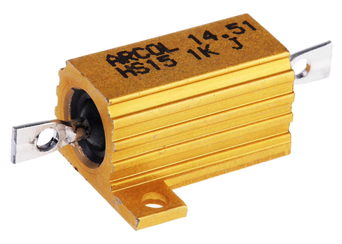 Arcol, 1kΩ 15W Wire Wound Chassis Mount Resistor HS15 1K J ±5%