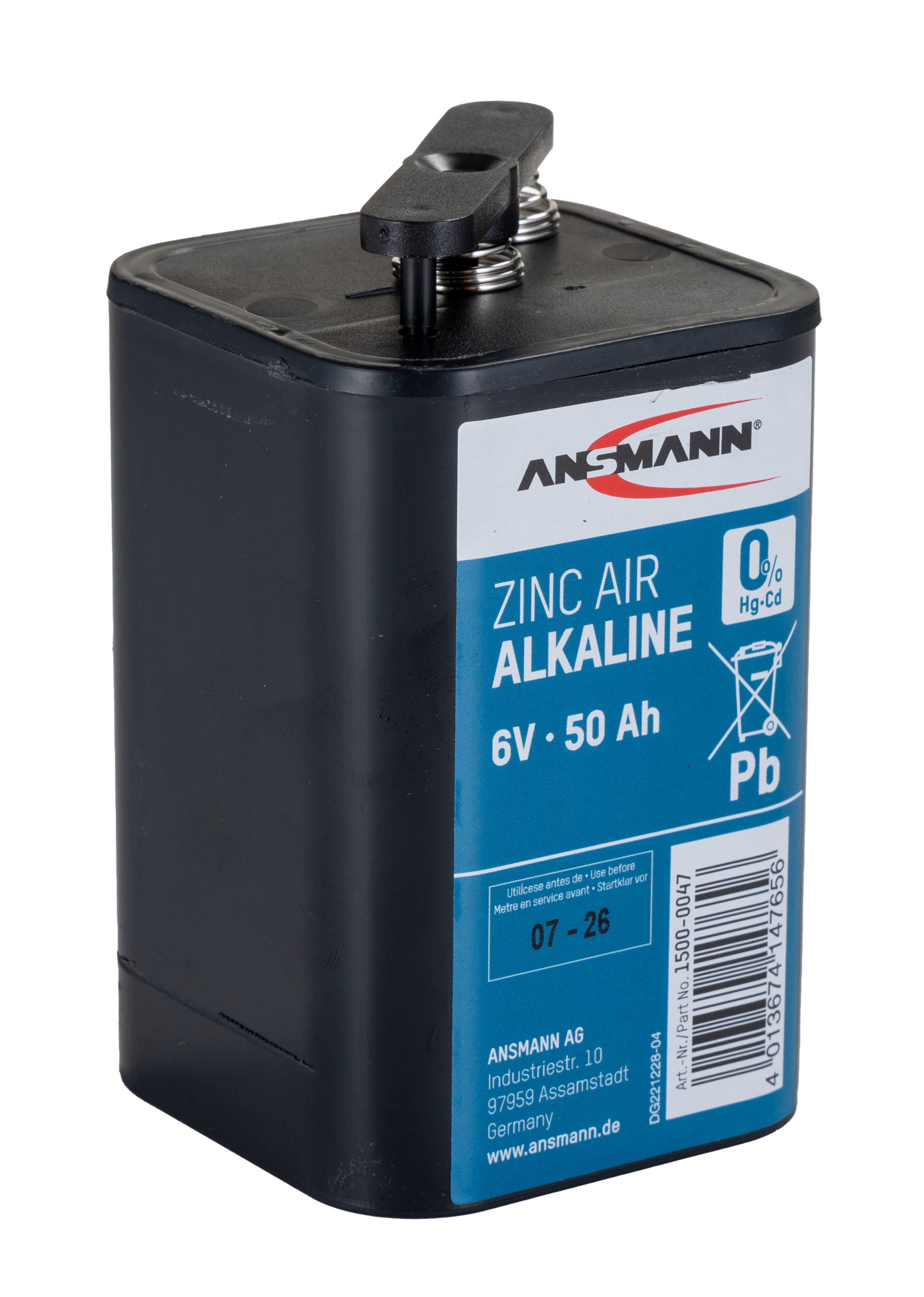 Ansmann 996 6V, 50Ah Zinc-Air Alkaline Lantern Battery