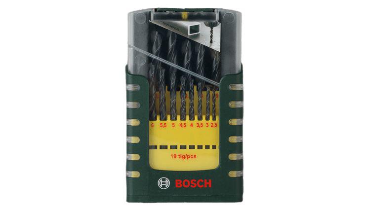 Bosch 19-Piece Twist Drill Bit Set for Metal, 10mm Max, 1mm Min, HSS-R Bits