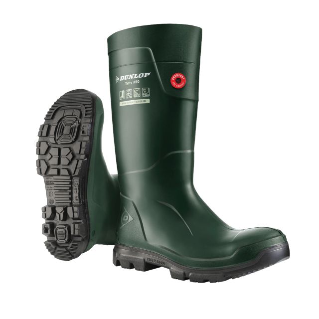 Dunlop Purofort Black, Green Steel Toe Capped Unisex Safety Boot, UK 7, EU 41