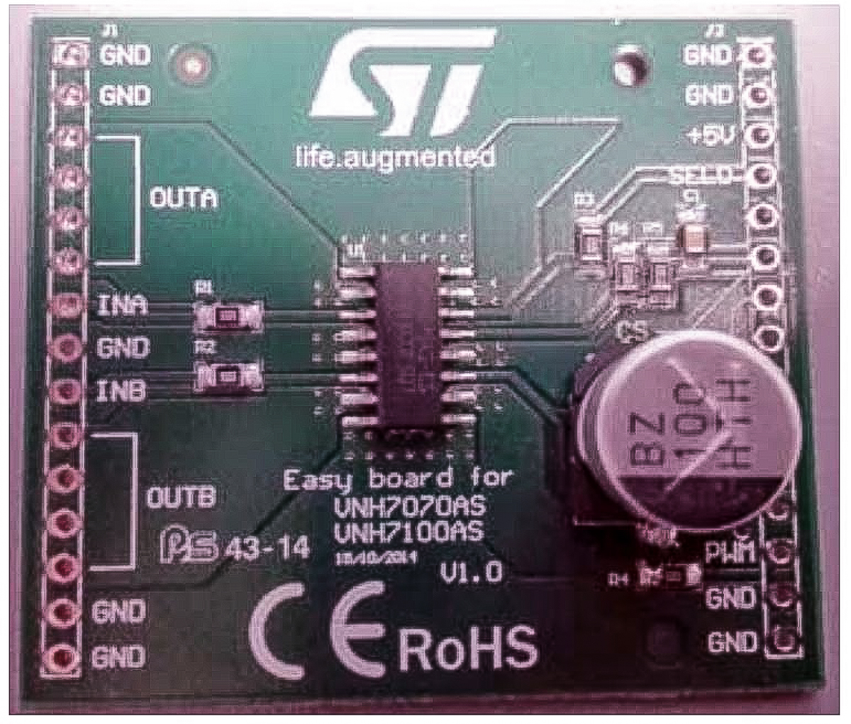 STMicroelectronics VNH7100AS Evaluation Board Motor Driver for VNH7070AS, VNH7100AS for VNH7100AS H-Bridge