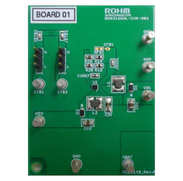 ROHM BD8316GWL-EVK-001 DC-DC Converter for BD8316GWL for Step Up and Inverted 2 Channel DC/DC Converter