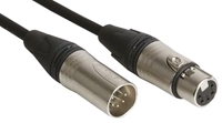 Van Damme Male 5 Pin XLR to Female 5 Pin XLR  Cable, Black, 10m