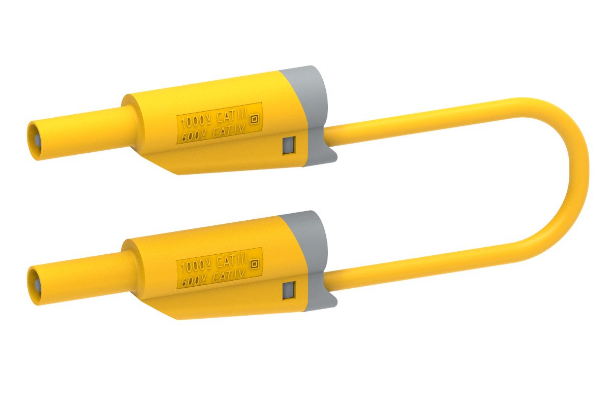 Electro PJP Test lead, 36A, 1kV, Yellow, 1m Lead Length