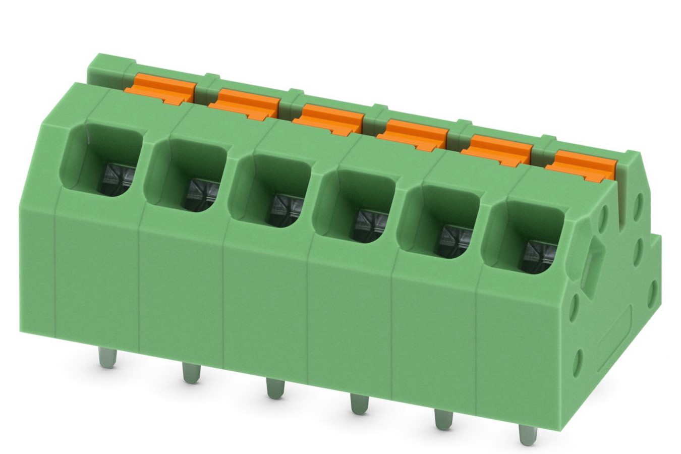 Phoenix Contact SPTAF 1/ 6-3.5-IL Series PCB Terminal Block, 6-Contact, 3.5mm Pitch, Through Hole Mount, 1-Row, Screw
