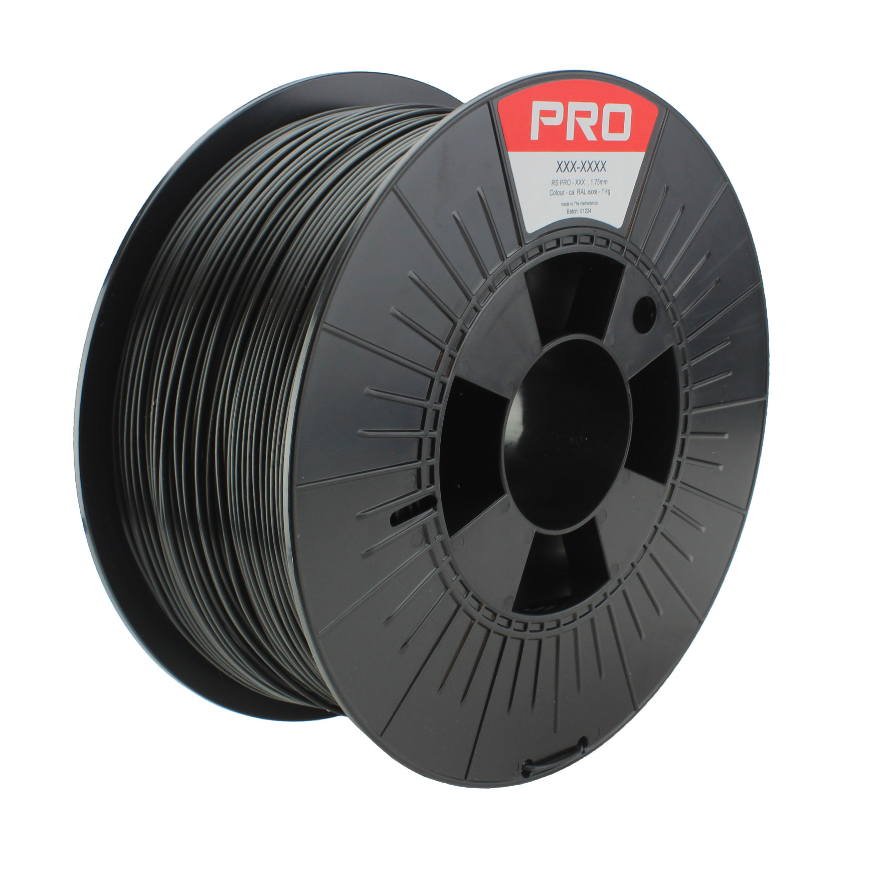 RS PRO 1.75mm Black Tough PLA 3D Printer Filament, 1kg