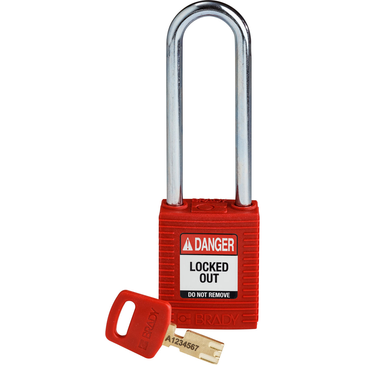 Brady LOTO-101 Key Weatherproof Nylon, Steel Padlock, 6.35mm Shackle, 38.00mm Body