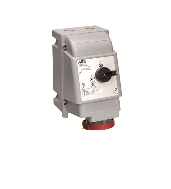 Amphenol Industrial Vertical Switchable IP67, IP69 Industrial Interlock Socket 3P+N+E, Earthing Position 6h, 32A, 415 V