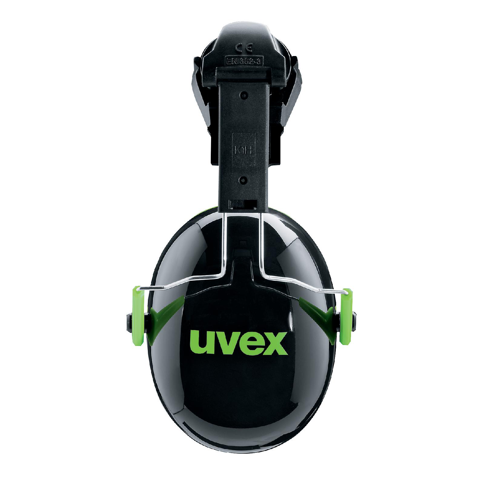 uvex K Ear Shells with Helmet Attachment, 27dB, Black, Green