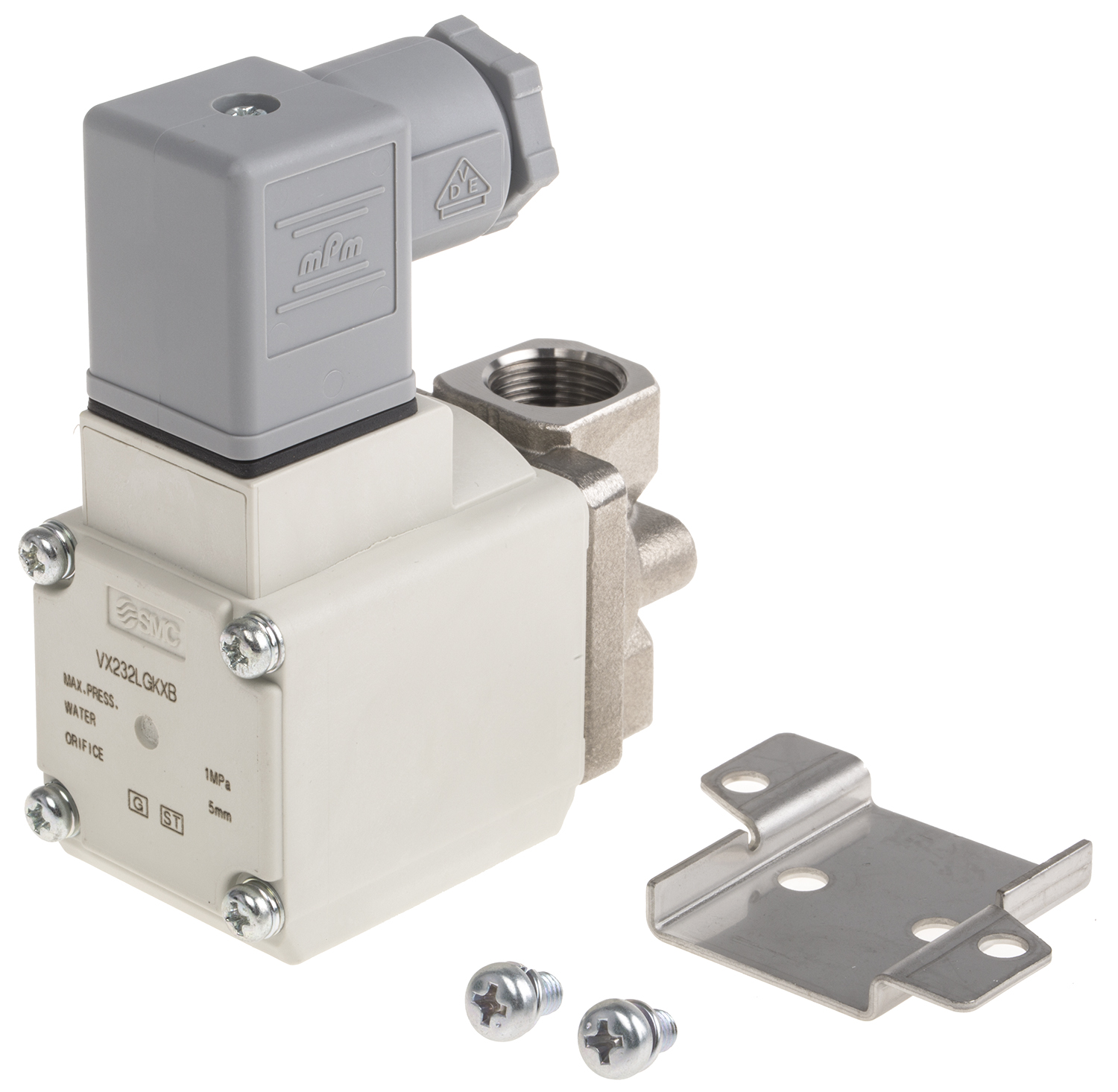 SMC 2/2 Pneumatic Solenoid Valve - Solenoid/Spring G 3/8 VX23 Series 24V dc