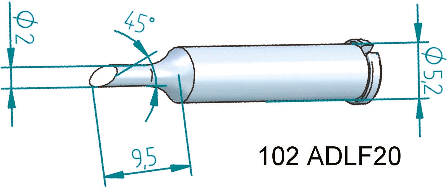Ersa 2 mm Hoof Soldering Iron Tip for use with i-Tool