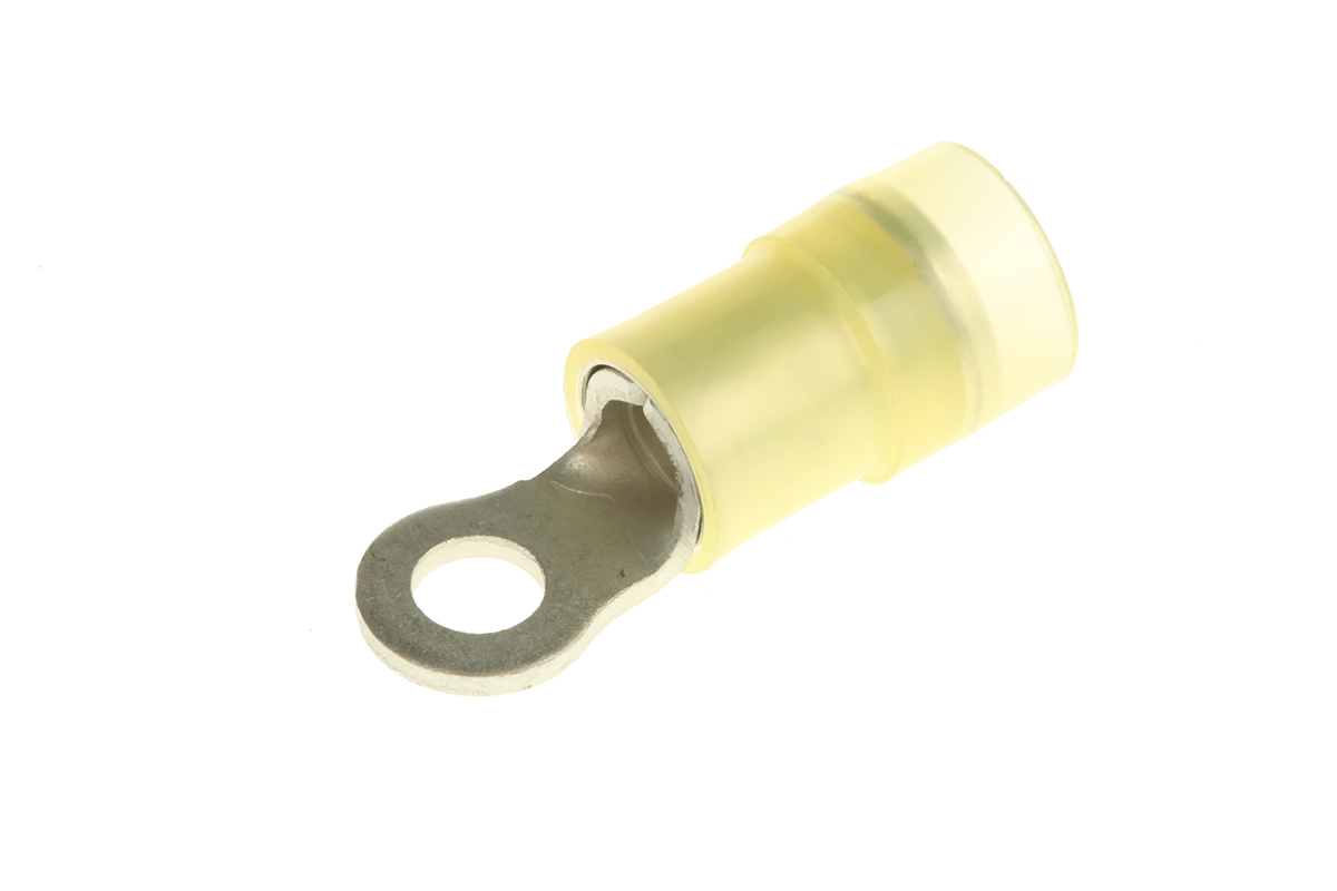 RS PRO Insulated Ring Terminal, M3.5 Stud Size, 4mm² to 6mm² Wire Size, Yellow