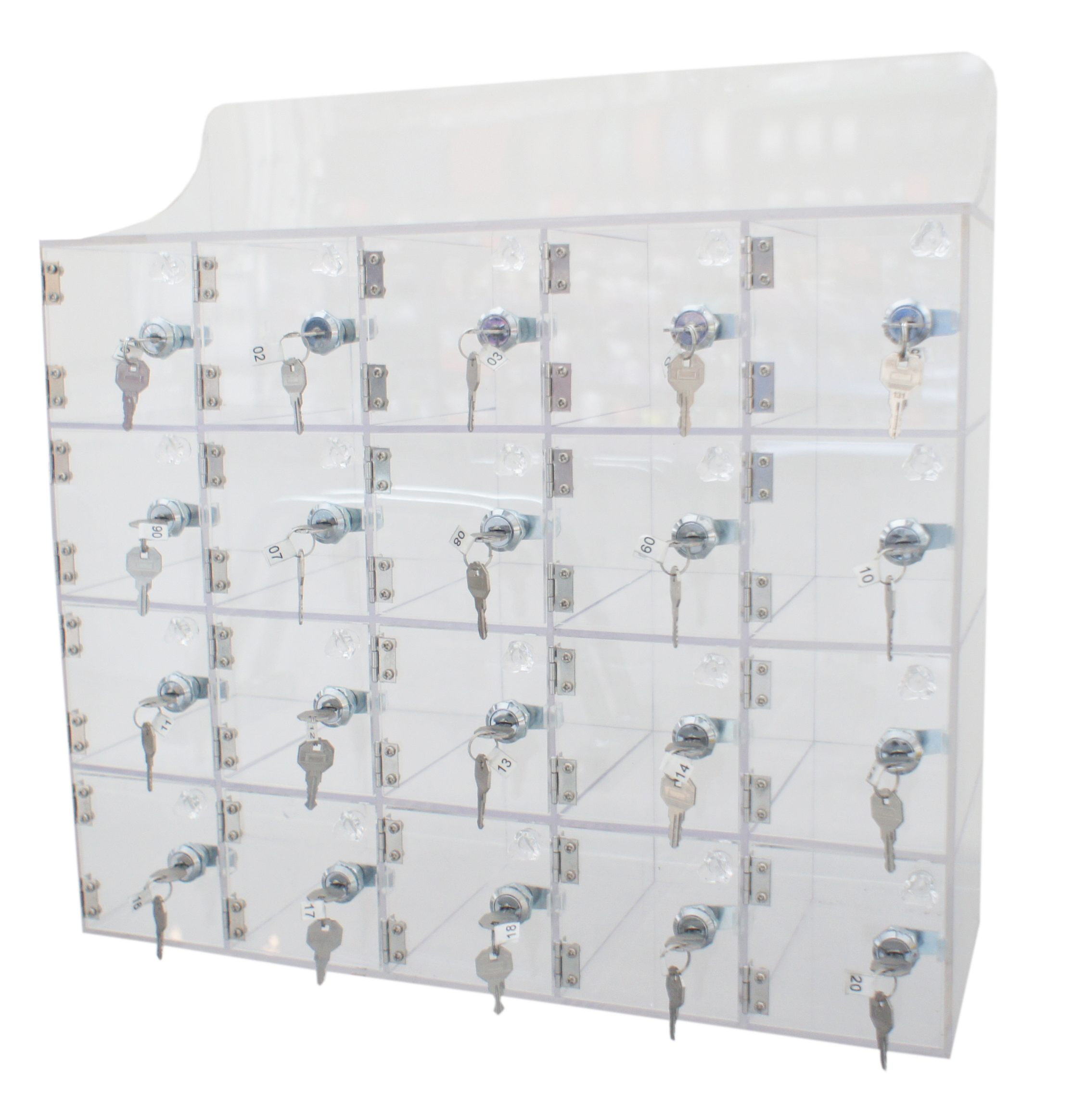 RS PRO 20 Door PMMA Transparent Locker, 420 mm x 525 mm x 180mm